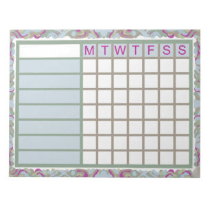 ADHD  Productivity Planner Weekly Checklist Notepad