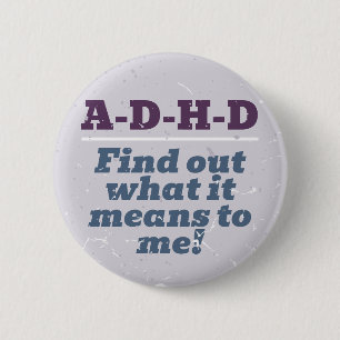 ADHD RESPECT Gray Vintage 70s Music Lyrics 6 Cm Round Badge