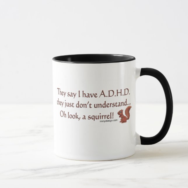 ADHD Squirrel Humour Mug (Right)