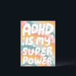 ADHD Super Power Fun Bubble Letters CUSTOM  Postcard<br><div class="desc">Hand made card for you! Customise with your own text or change the colours. Check my shop for lots more colours and designs or let me know if you'd like something custom!</div>