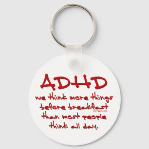ADHD Think More Key Ring
