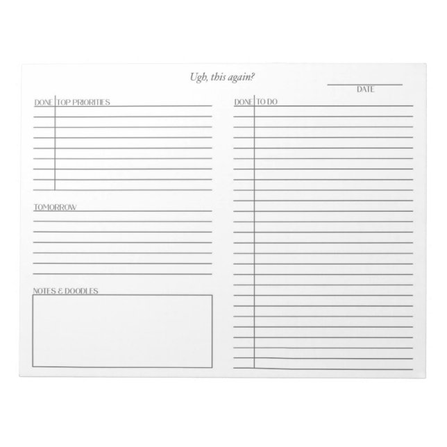 ADHD To-Do Notepad (Front)