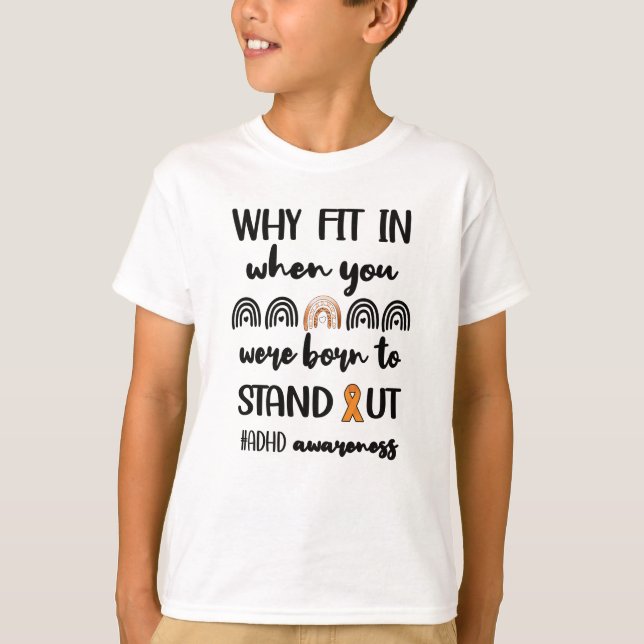 ADHD Warrior Attention Deficit Disorder Awareness T-Shirt (Front)