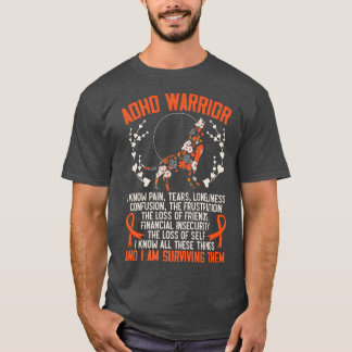 ADHD Warrior Embrace Neurodiversity ADHD Awareness T-Shirt