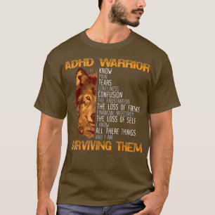 ADHD Warrior Embrace Neurodiversity ADHD Awareness T-Shirt