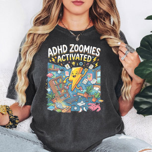Adhd Zoomies Activated Lightning Bolt Art T-Shirt