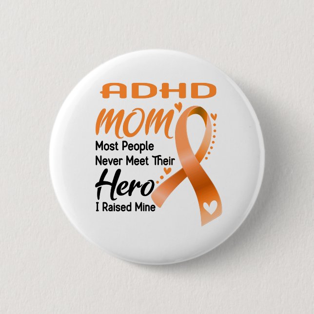 ADHDADHD Awareness Month Ribbon Gifts 6 Cm Round Badge (Front)