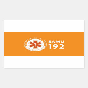 Adhesive 192 Logomarca SAMU - deep orange Rectangular Sticker