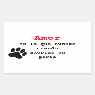 Adhesive adopt a perro rectangular sticker