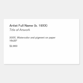 Adhesive Artwork Exhibition Label Template