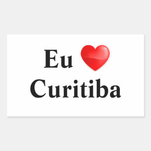 Adhesive I love Curitiba Rectangular Sticker