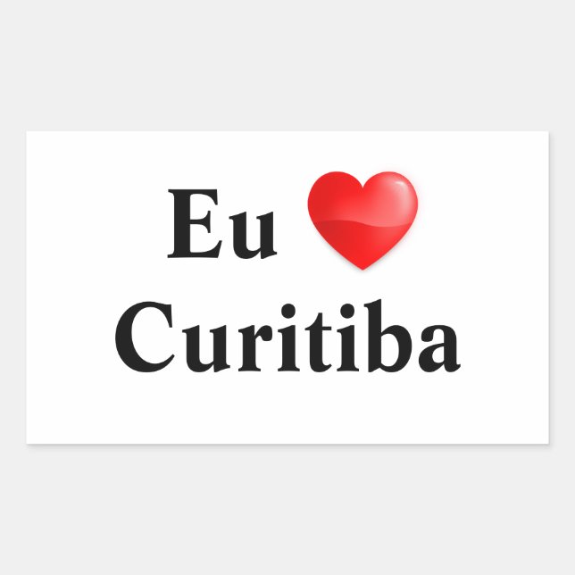 Adhesive I love Curitiba Rectangular Sticker (Front)