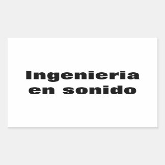 Adhesive ingenieria en sonido rectangular sticker