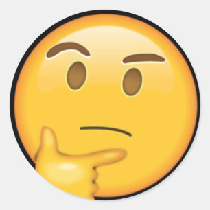 Adhesive Just Thinking   Emoji Classic Round Sticker