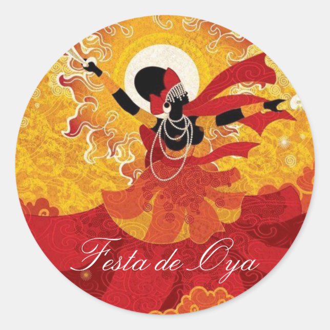 Adhesive Oya Party Classic Round Sticker (Front)