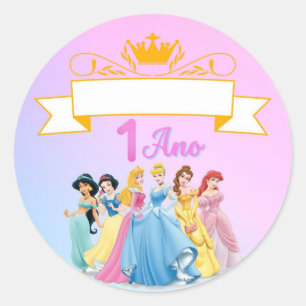 Adhesive Princess Classic Round Sticker