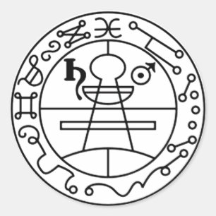 Adhesive Stamp of Salomão Goétia Classic Round Sticker
