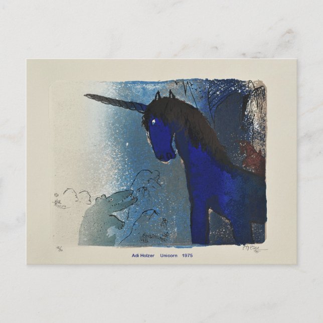 Adi Holzer Unicorn 1975 Postcard (Front)