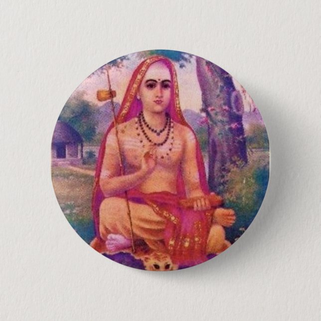 Adi Shankara 6 Cm Round Badge (Front)