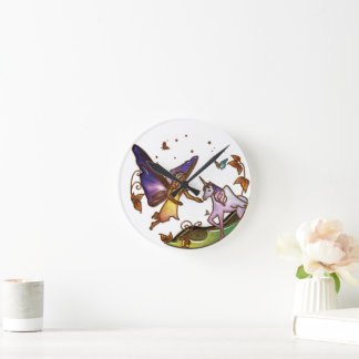 Adilyn Faery Wall Clock, 8" Round Acrylic Clock