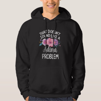 ADINA Personalised Cute Flower Girls ADINA Name Hoodie