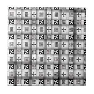 Adindra Black and white textile Tile
