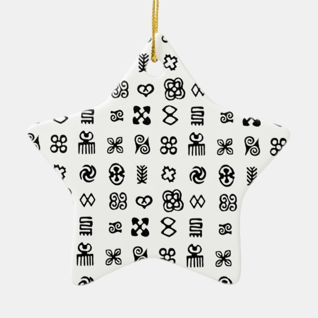 Adinkra African Symbols Ceramic Tree Decoration (Front)