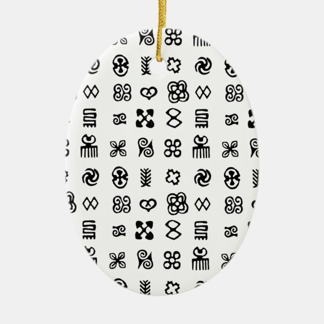 Adinkra African Symbols Ceramic Tree Decoration (Front)