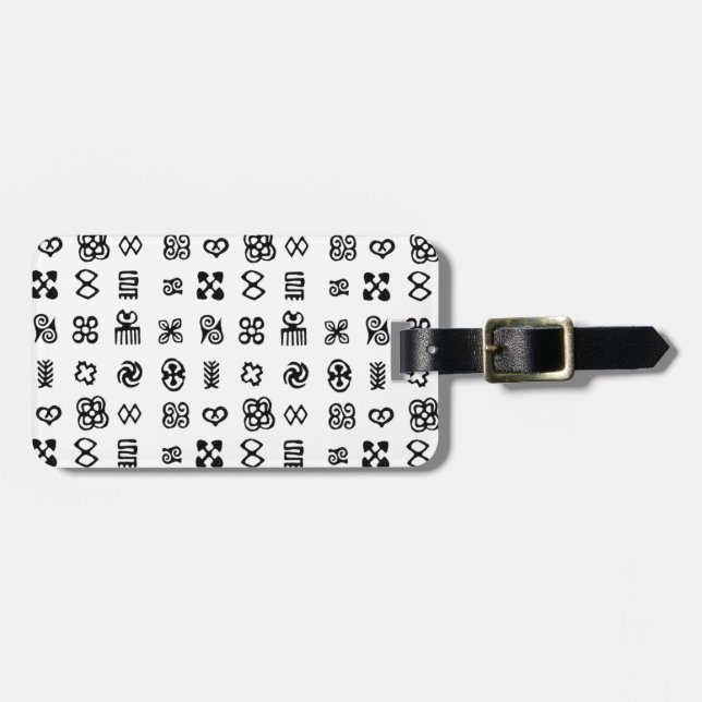 Adinkra African Symbols Luggage Tag (Front Horizontal)
