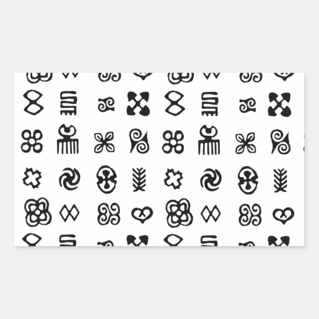 Adinkra African Symbols Rectangular Sticker (Front)