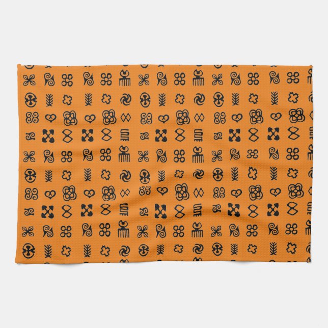 Adinkra African Symbols Tea Towel (Horizontal)