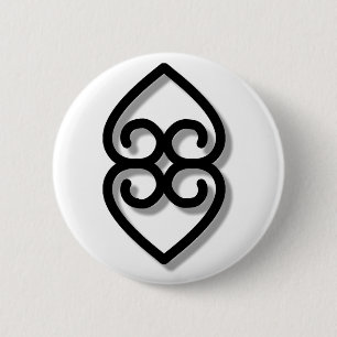 Adinkra - earth-BW 6 Cm Round Badge