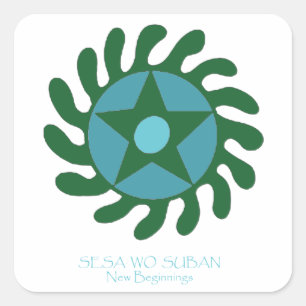 Adinkra Sesa Wo Suban - New Beginnings Square Sticker