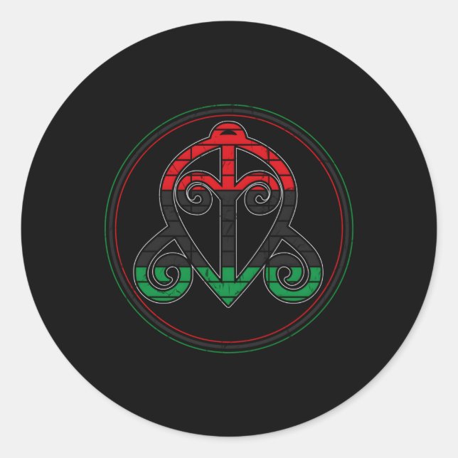 Adinkra Symbol Or West African Symbol Or Sankofa O Classic Round Sticker (Front)