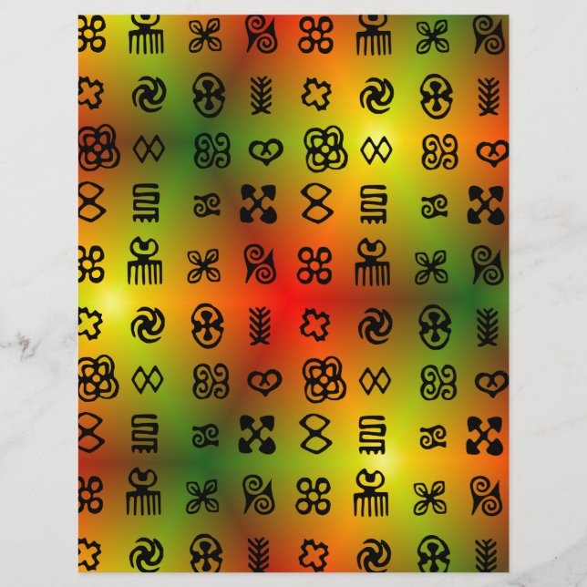 Adinkra Symbols With African Colours (Front)
