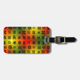 Adinkra Symbols With African Colours Luggage Tag