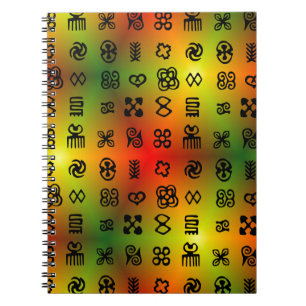 Adinkra Symbols With African Colours Spiral Notebook
