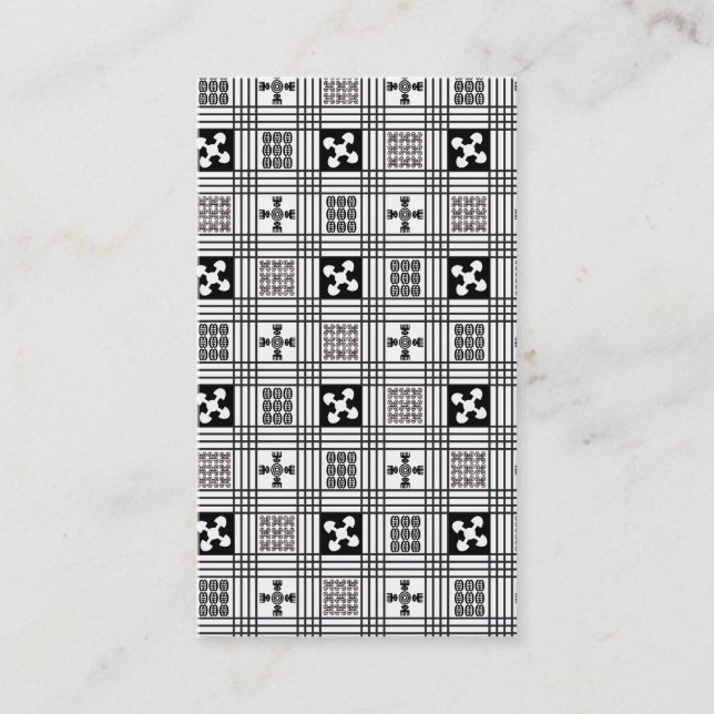 Adinkra West African textile Business Card (Front)