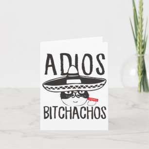 Adios Achos Cat In Sombrero Funny Cinco De Mayo Qu Card