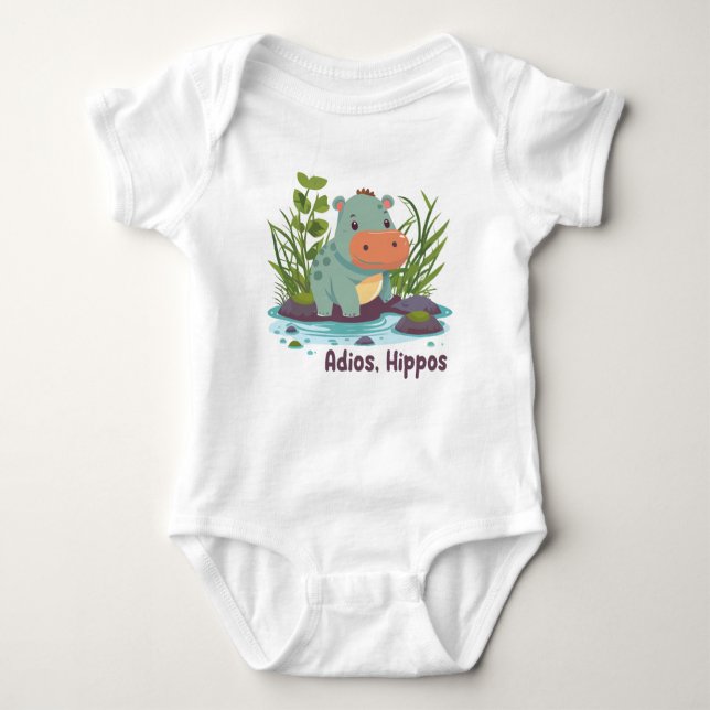 Adios, Hippos Baby Bodysuit (Front)