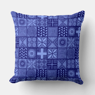 Adire Pattern - Shades of Blue Cushion