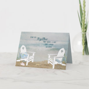 Adirondack beach chairs anniversary card