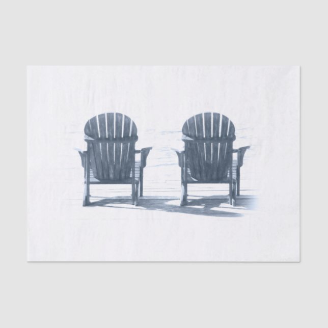 Adirondack Beach Chairs Grey White Rustic Tissue Paper (Front)