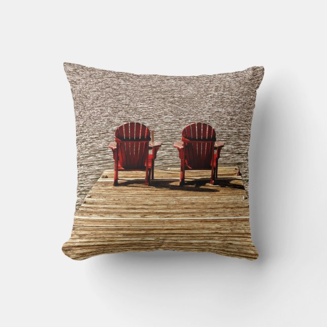 Adirondack Beach Chairs Red Brown Cottage Cushion (Front)
