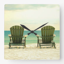 Adirondack Beach Chairs Wall Clock