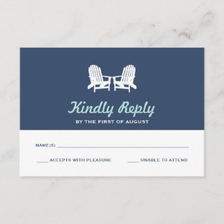Adirondack Beach Chairs Wedding Response RSVP Card