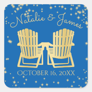 Adirondack Chairs Beach Starry Sky Square Sticker