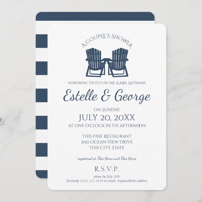 Adirondack Chairs Couple's Shower Invitation (Front/Back)