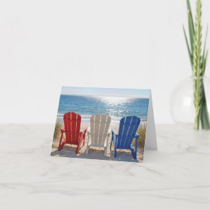 Adirondack Chairs in Patriotic Colours Note Card