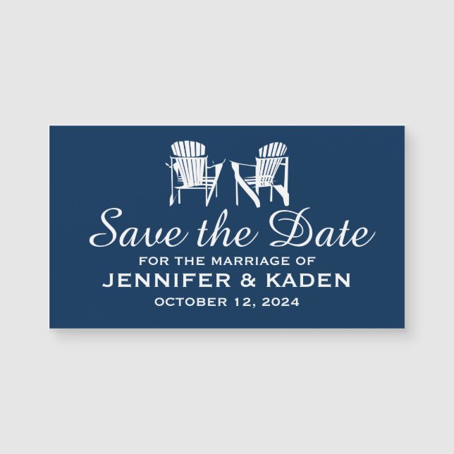 Adirondack Chairs Navy Blue | Save the Date (Front)